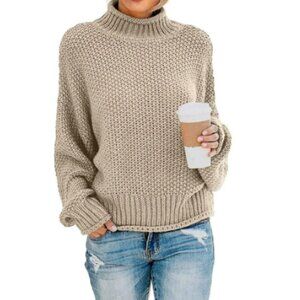 Neutral mock turtlneck sweater